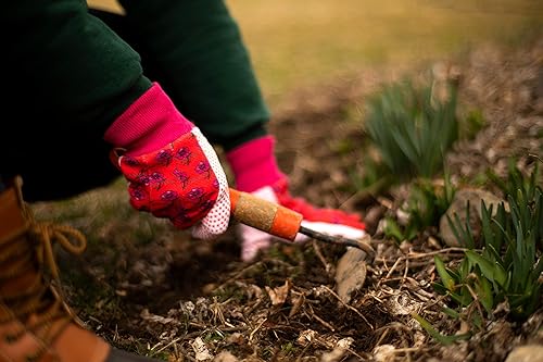 Miniatura 8 de G & F 1852-3 guantes de jardín de jersey suave para mujer, guantes de trabajo para mujer, 3 pares por paquete, verderosaazul