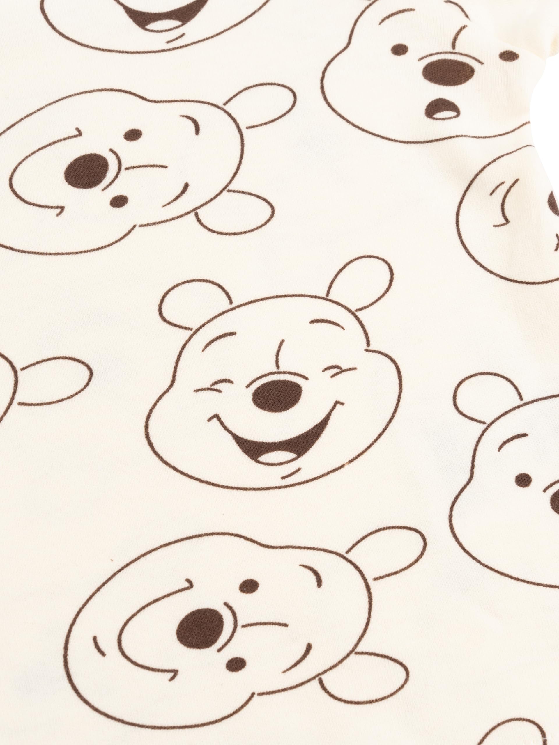 Disney Lot de 2 t-shirts Winnie l'ourson pour bébé garçon et fille – Manches courtes – Beige