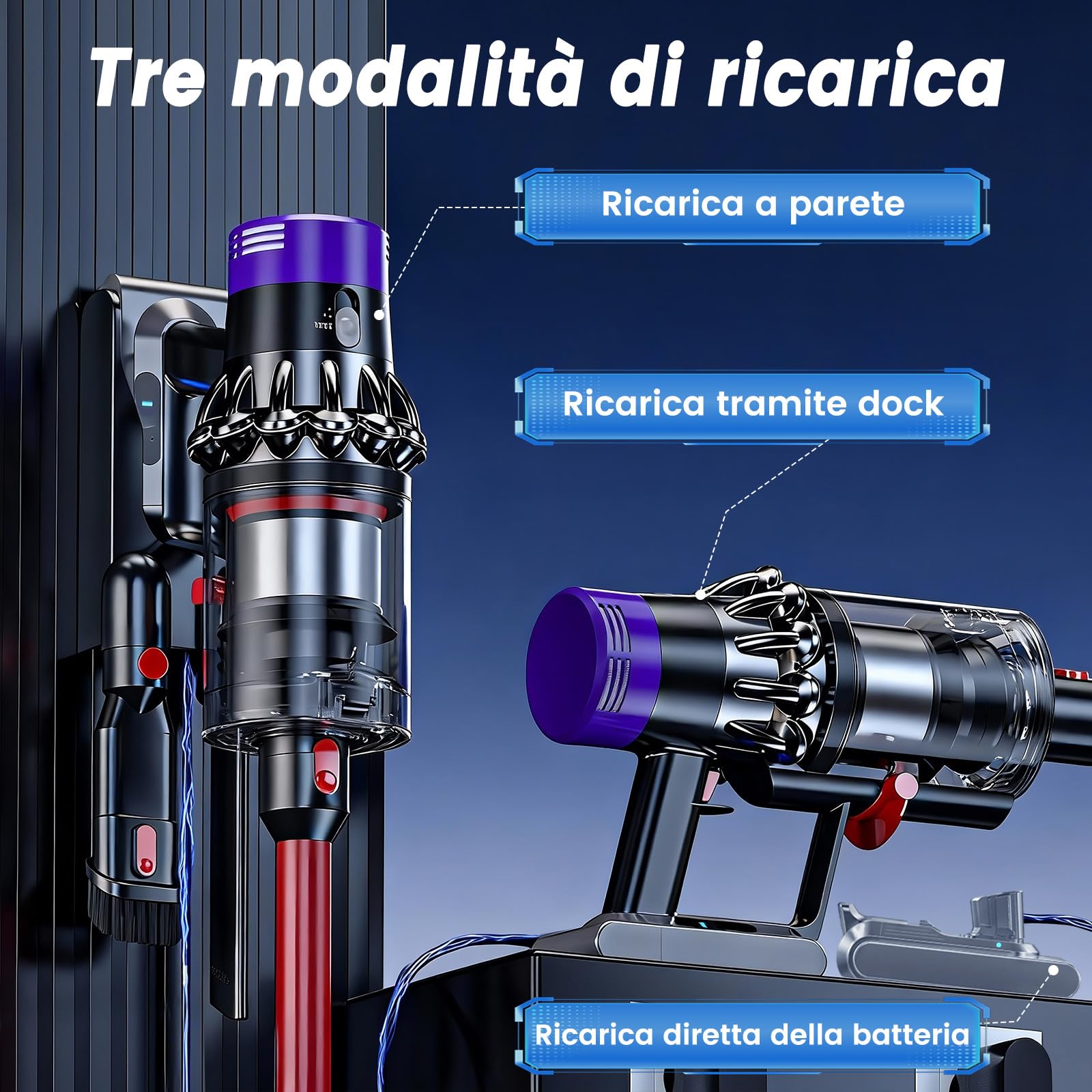 Batteria per Dyson V12, Batteria per V12Detect Slim/Absolute/Fluffy SV46 965470-01 394167-1 386706-85 (Non compatibile con SV12)