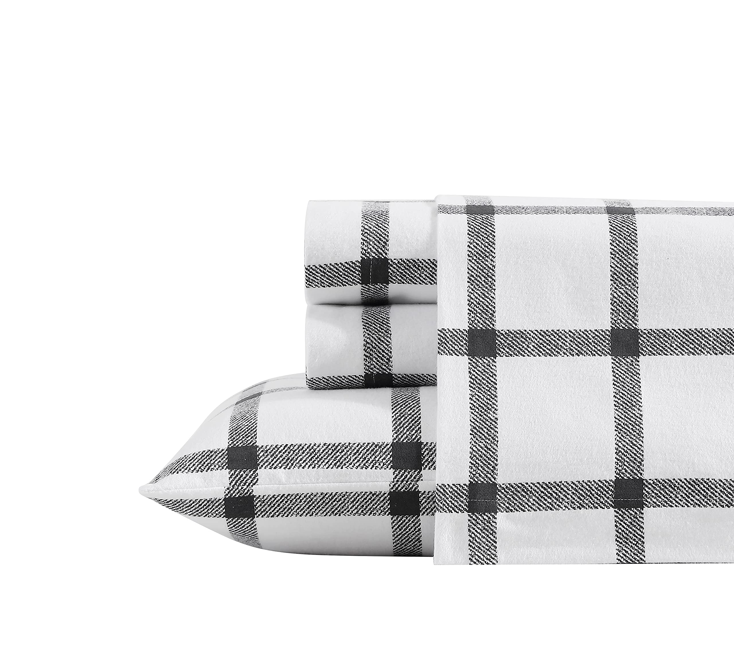 Eddie Bauer - Set di biancheria da letto in flanella di cotone, spazzolato per una maggiore morbidezza, accogliente decorazione per la casa (Bunkhouse Plaid, Queen)