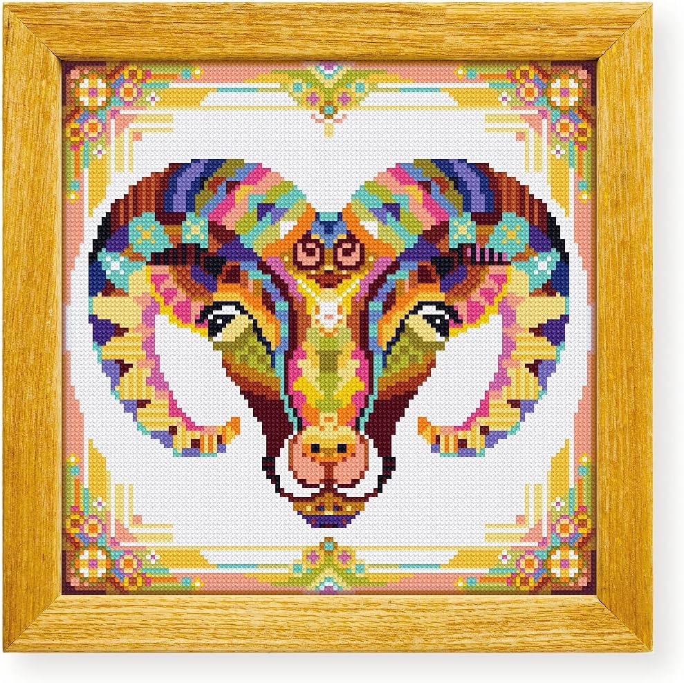 Awesome Pattern Studio Mandala Horn Sheep DS593, Diamond Painting Kit, Diamond Art Kits for Adults, Full Drill 5D Diamond Dots Kits. All Items Included.