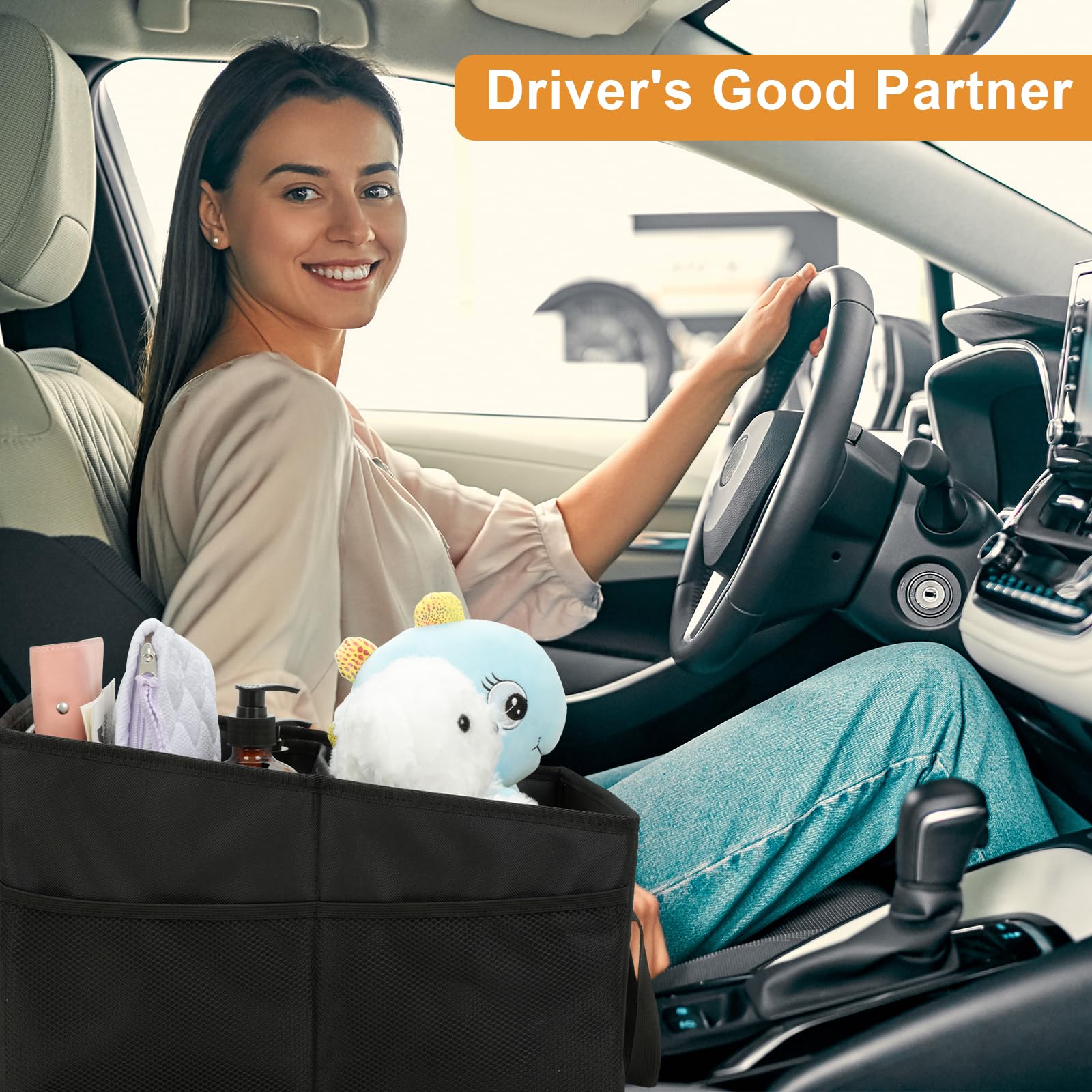 Cozary Organisateur Voiture, Pliables Siege Avant Rangement Voiture, Organisateur Voiture Enfant, Multipurpose Poches pour Jouets, Collations, Livres, Accesoire pour Voiture