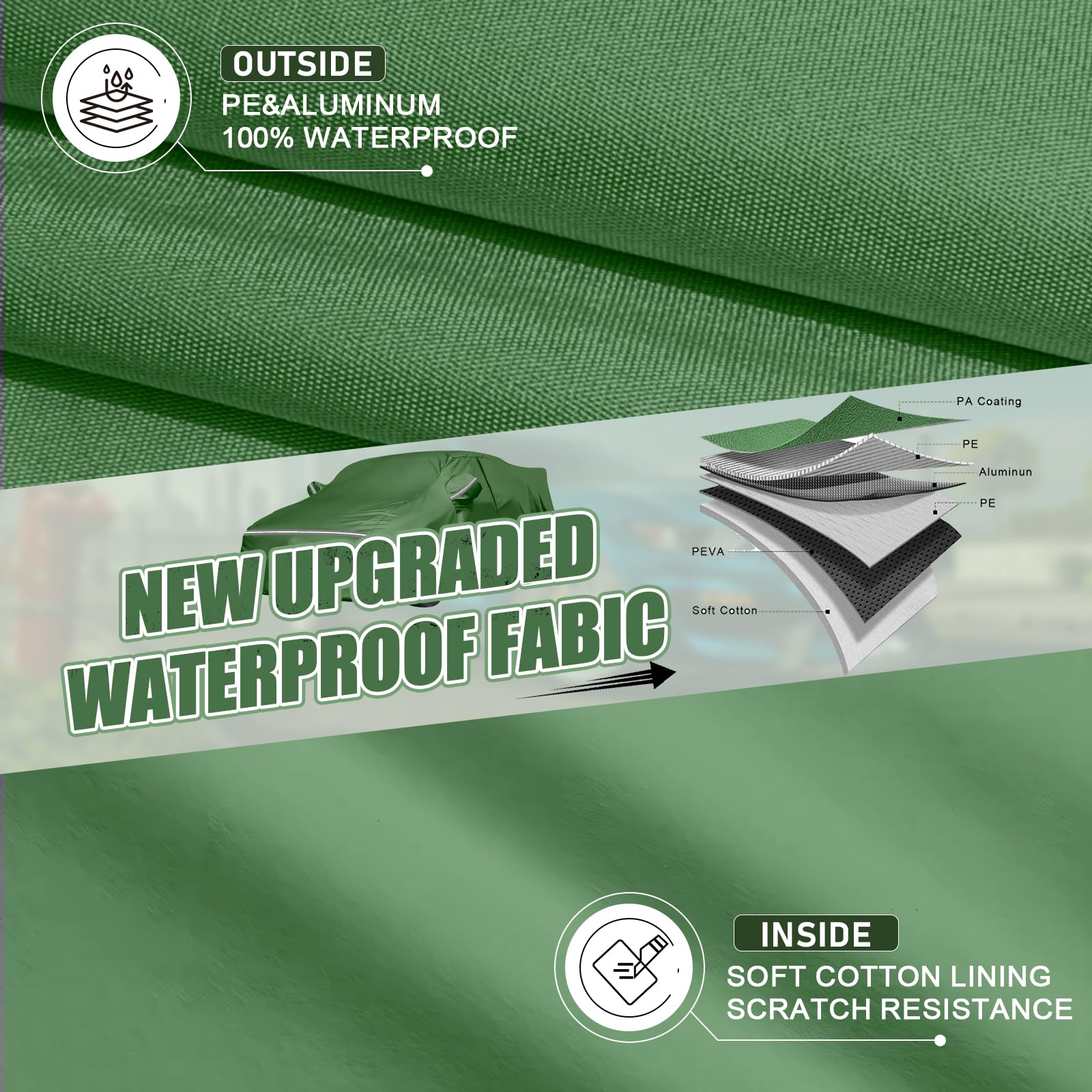 Car Cover Custom Fit for Subaru Impreza WRX STI 2007-2025 180X70X58 in Waterproof All Weather Exteror Cover Rain — view 2