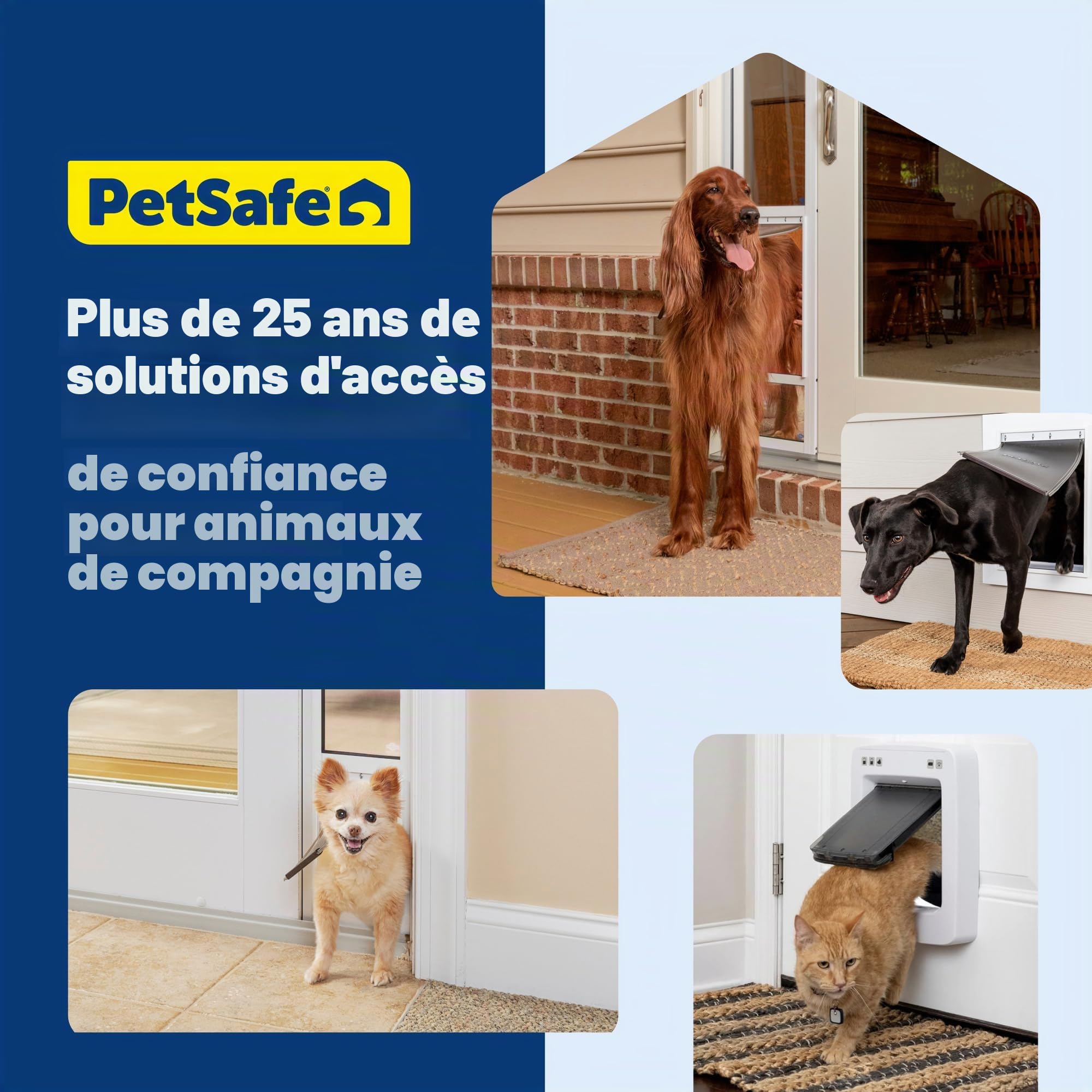 PetSafe Porte en Plastique pour Chien et Chat, pour Animaux jusqu'à 6,8 kg, Peut être Peinte, Installation Facile, Housse de sécurité Incluse, Installation dans Les Portes ou Murs intérieurs et