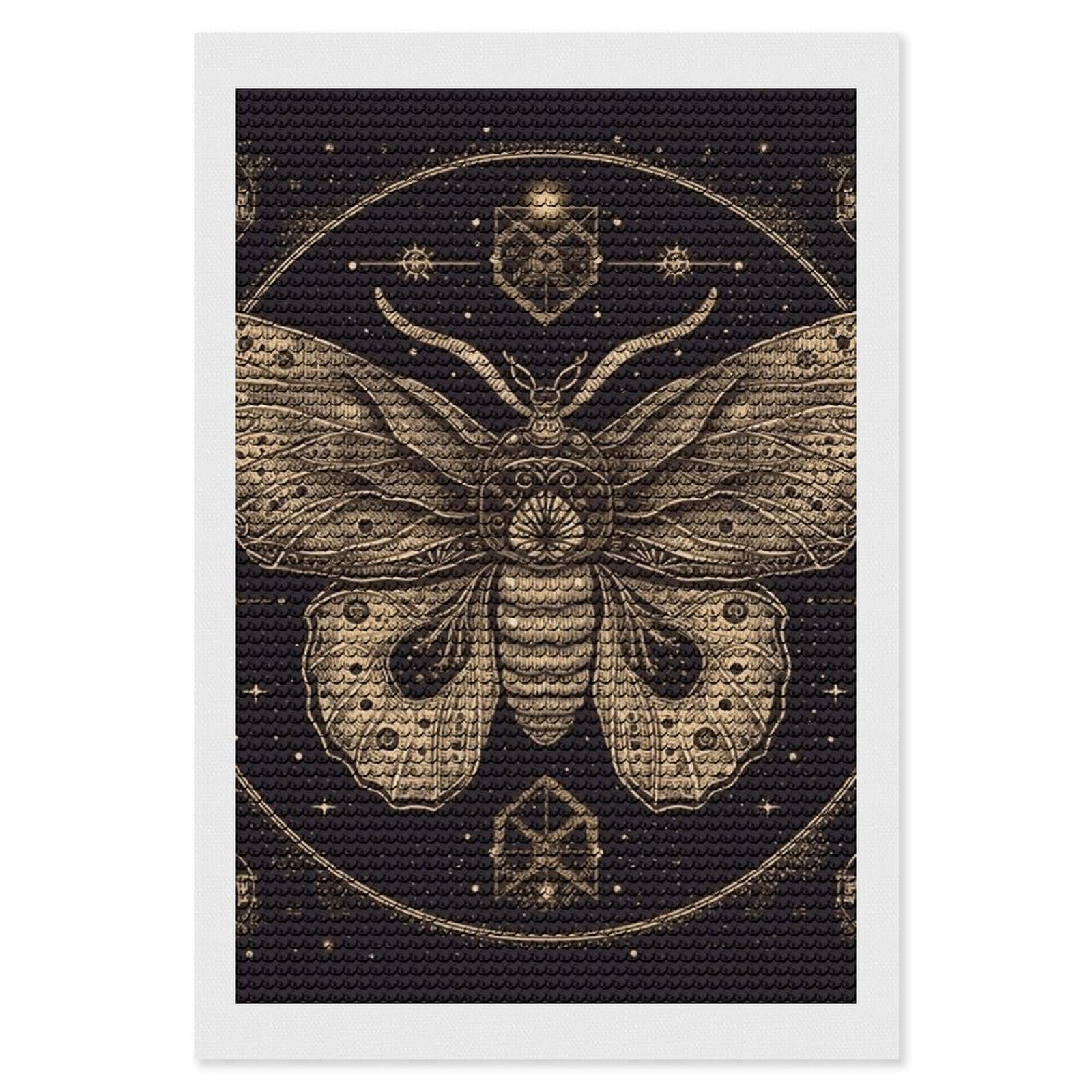 FodPand Diamond Art Kits for Adults, 5D Aurora Diamond Painting Kits for Beginners, Moth DIY Full Drill Dots Gem Art Paint Crafts for Home Wall Decor 8"x12"