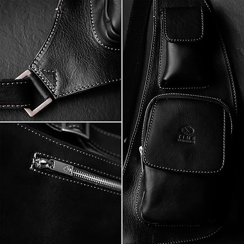 Miniatura 4 de Bolso bandolera de cuero - Bolso cruzado - Bolso bandolera para hombres y mujeres - Mochila de hombro hecha a mano - Resistencia al tiempo