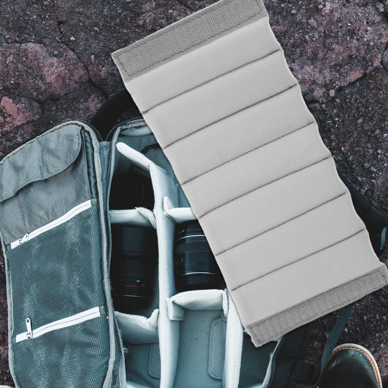 6 Pcs Camera Bag Divider Plug-in:Dividers Shockproof Protecting Camera Lens for Bag Organizer-Inserts with Suede Roller Partition and Side Pocket for Travel Photography Enthusiast Professional - Image 8