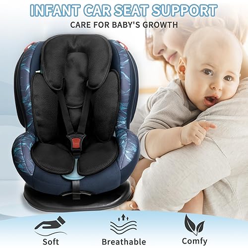 Miniatura 3 de Soporte para la cabeza del asiento de automóvil 2 en 1, inserto de asiento de automóvil infantil para niñas y niños, soporte suave para el cuello y