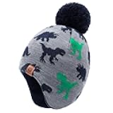 Kids Beanie Hat for Boys Girls Pom-pom Kint Hats Cozy Lining Winter Skull Cap
