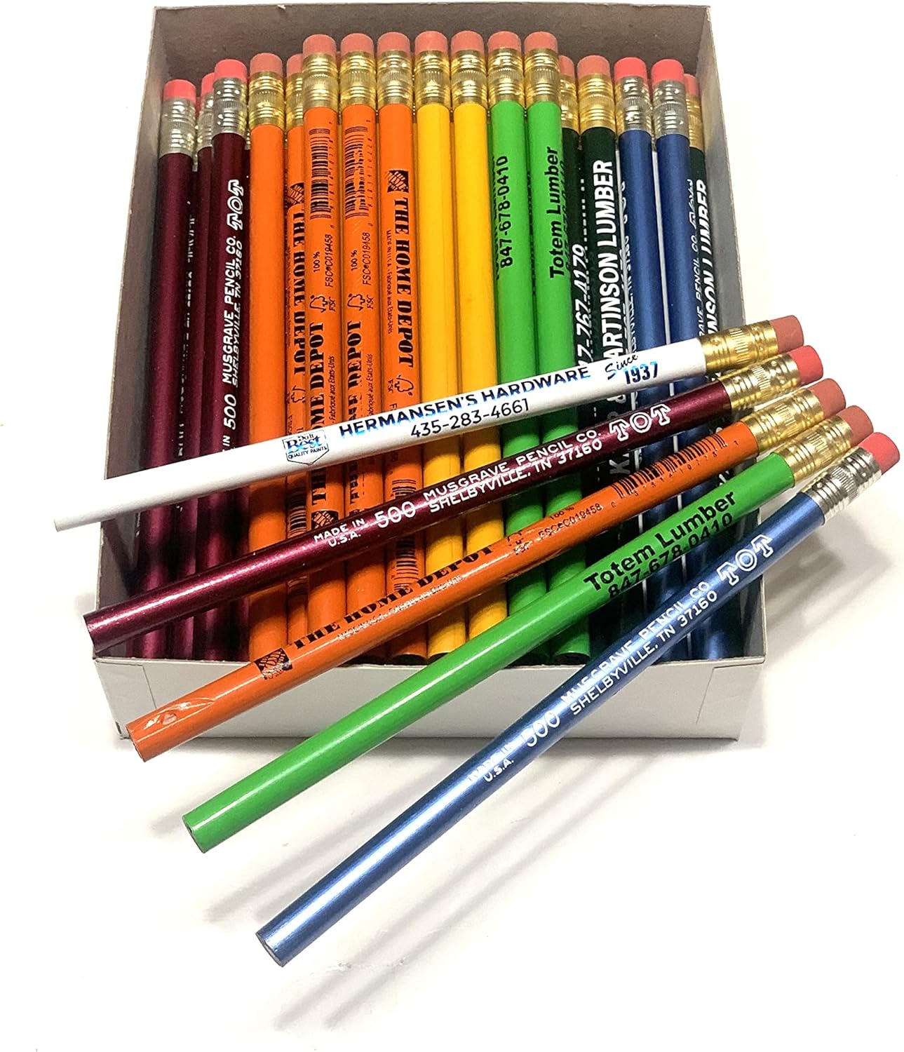 Jumbo Round Pencil 72-Pack with Black Lead, USA Made. Quality Cedar Wood for Carpenters, Construction Workers, Woodworkers, Framers, DIY, Students, Teachers (72 BULK LOT MISPRINTS)