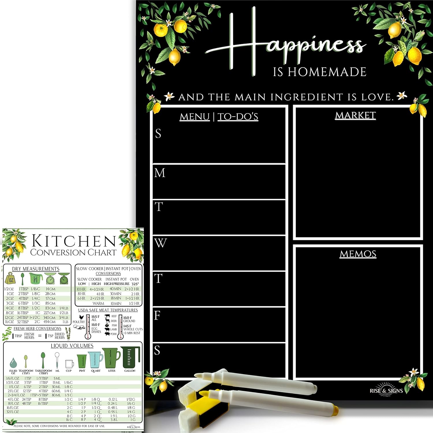 Buy Weekly Menu Board for Kitchen 12x16 Dinner Planning Weekly Meal