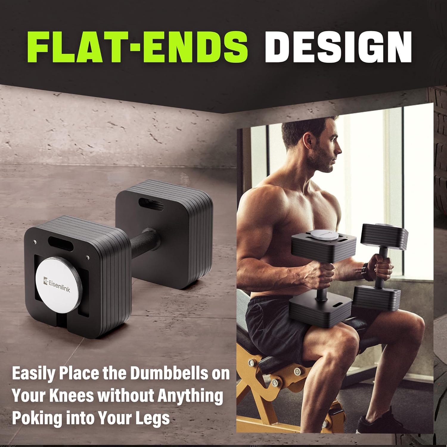 Eisenlink Adjustable Dumbbell 4-36kg Weight Set - Adjustable Dumbbell Set with Anti-slip Handle 2kg Increments Innovative Easy Safe Locking Mechanism for Home Gym Fitness 7 81B+FR1u2PL. AC SL1500