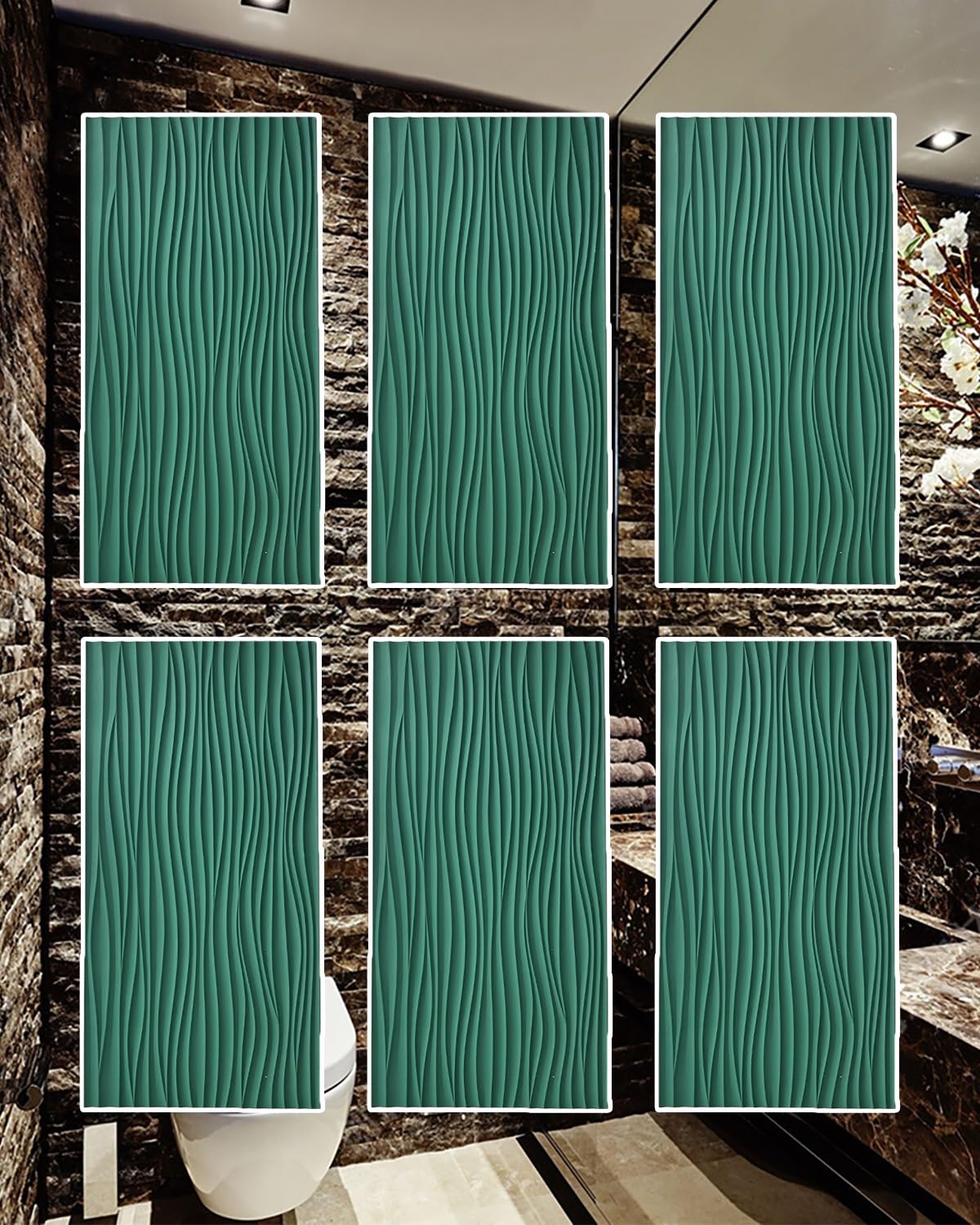 Revestimiento decorativo de paneles de pared 3D impermeables con diseño de listones para interiores