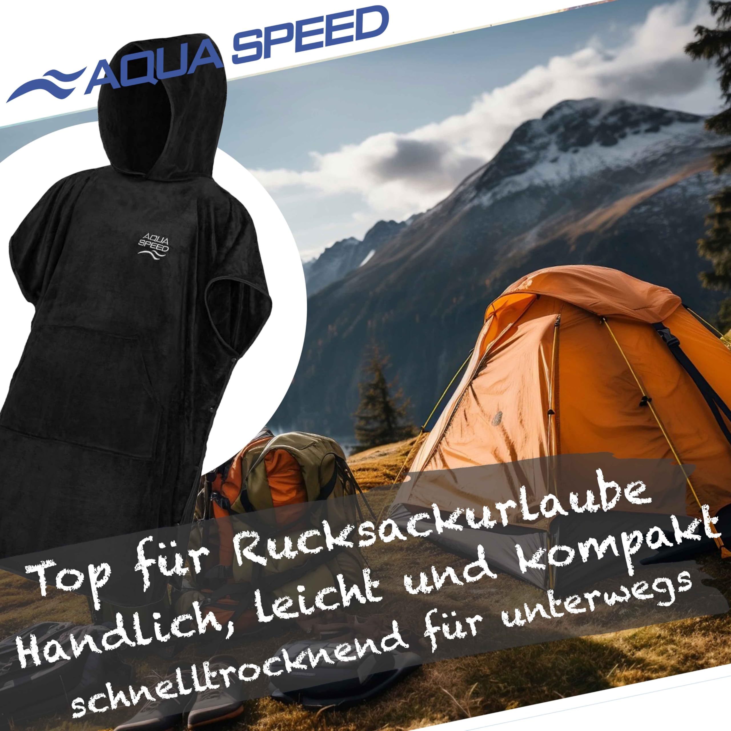 Aqua Speed Mikrofaser Poncho Handtuch mit Kapuze - Vielseitig, Schnelltrocknend & Komfortabel für Strand und Sport