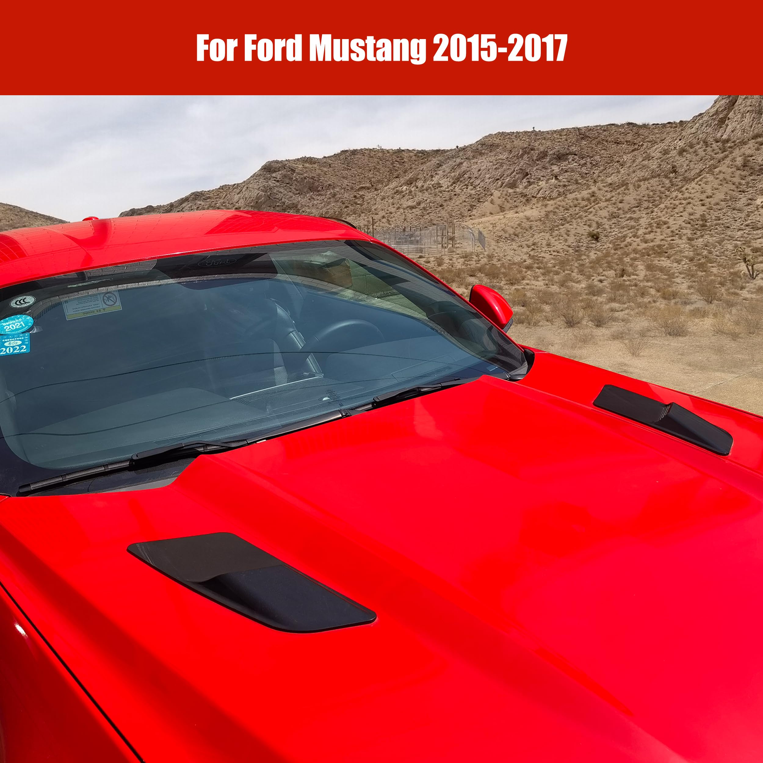 1 Pair Hood Air Vent Trim Cover For Ford Mustang 2015 2016 2017 Air - View #5