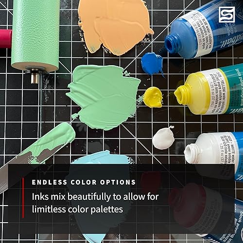 Miniatura 7 de Speedball Juego de tintas de impresión en bloque soluble en agua - 4 colores llamativos con acabado satinado - tubos de 1.25 onzas líquidas