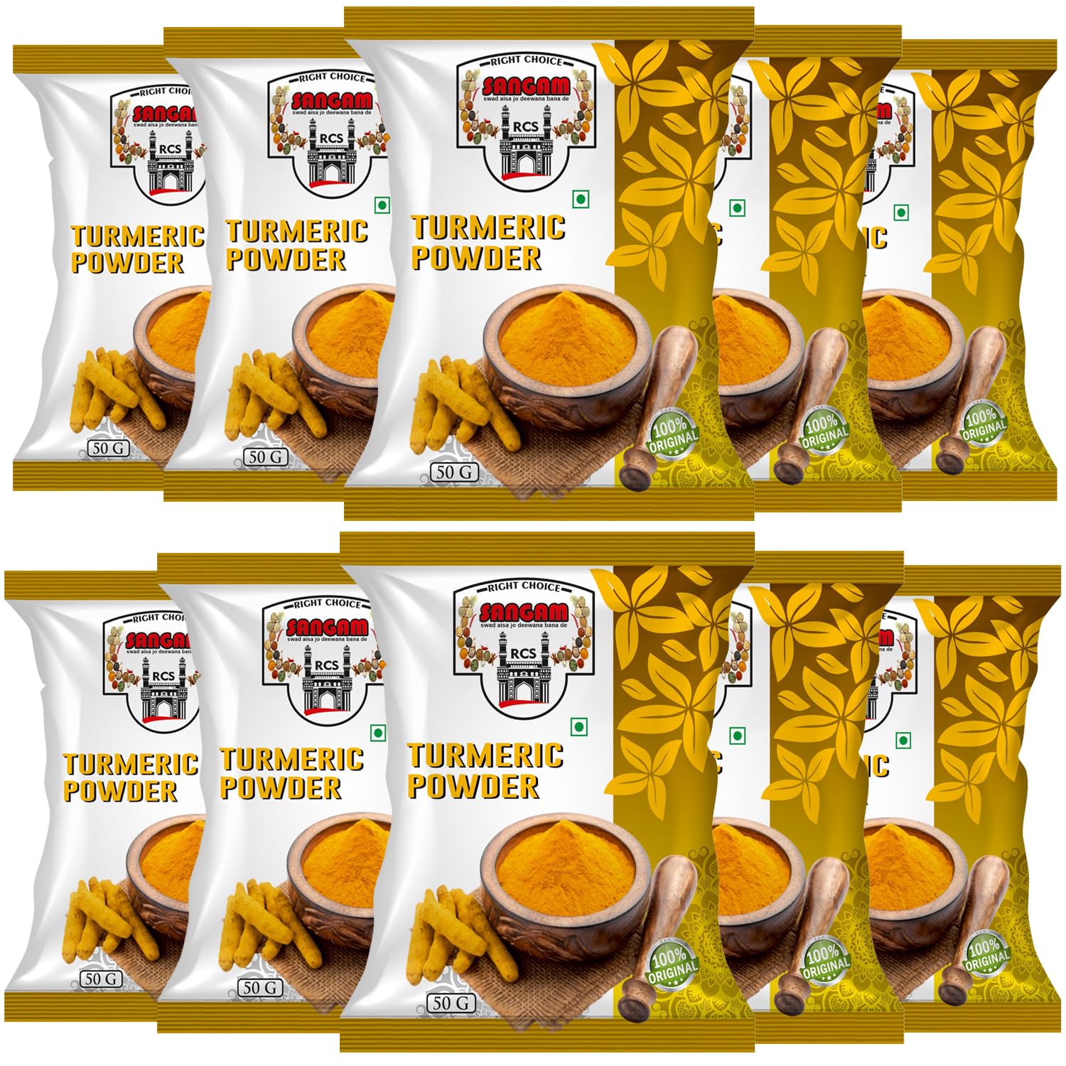 RIGHT CHOICE SANGAM Turmeric/Haldi Powder with No Added Colours and Flavours With Natural 100% pure (Haldi powder (50g Pack of 10) 500g (B0CBSJVFYV) Amazon Price History, Amazon Price Tracker