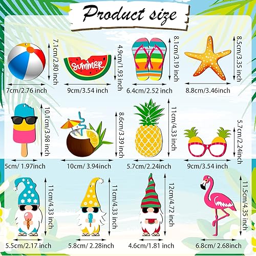 Miniatura 3 de Chunful 36 adornos para árbol de Navidad de verano, decoración colgante de madera para playa, rebanadas de madera, adornos de árbol de invierno con