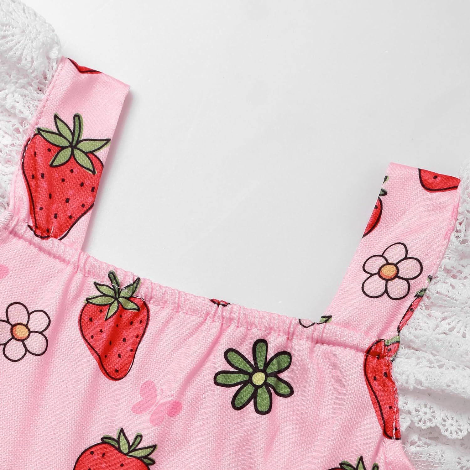 Little Girl A-Line Dress Summer Hollow Out Lace Sleeve Party Sundress Kids Casual Ruffle Hem Outfit Clothes 18Month-8Years - Image 5