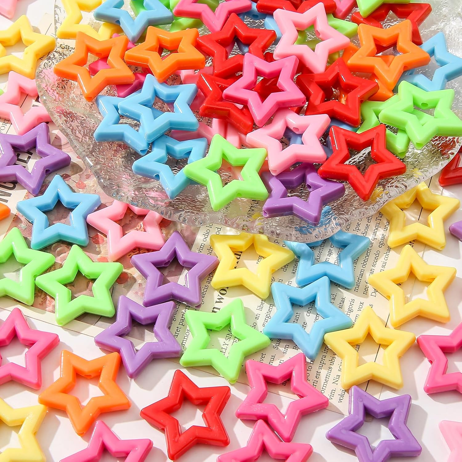150pcs Acrylic Star Beads Rainbow Star Bead Color Star Shape Beads for Jewelry Making Handmade DIY Bracelet, Charms Keychain Craft Supplies(Rainbow Star) - Image 7
