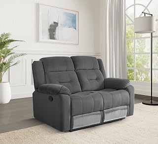 Amazon Brand - Solimo Costa 2 Seater Fabric Manual Recliner (Grey) Price In India