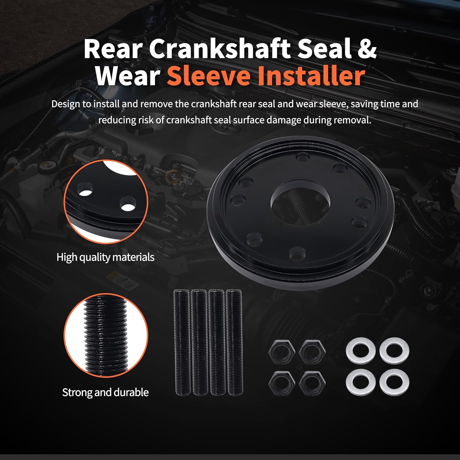 HiSport Rear Main Crankshaft Seal & Wear Sleeve Installer Tool 5395259 3824078 - Compatible with 1989 and newer Cummins 4BT 3.9L ISC 8.3L B Series 5.9L - Replacement for 2063800090