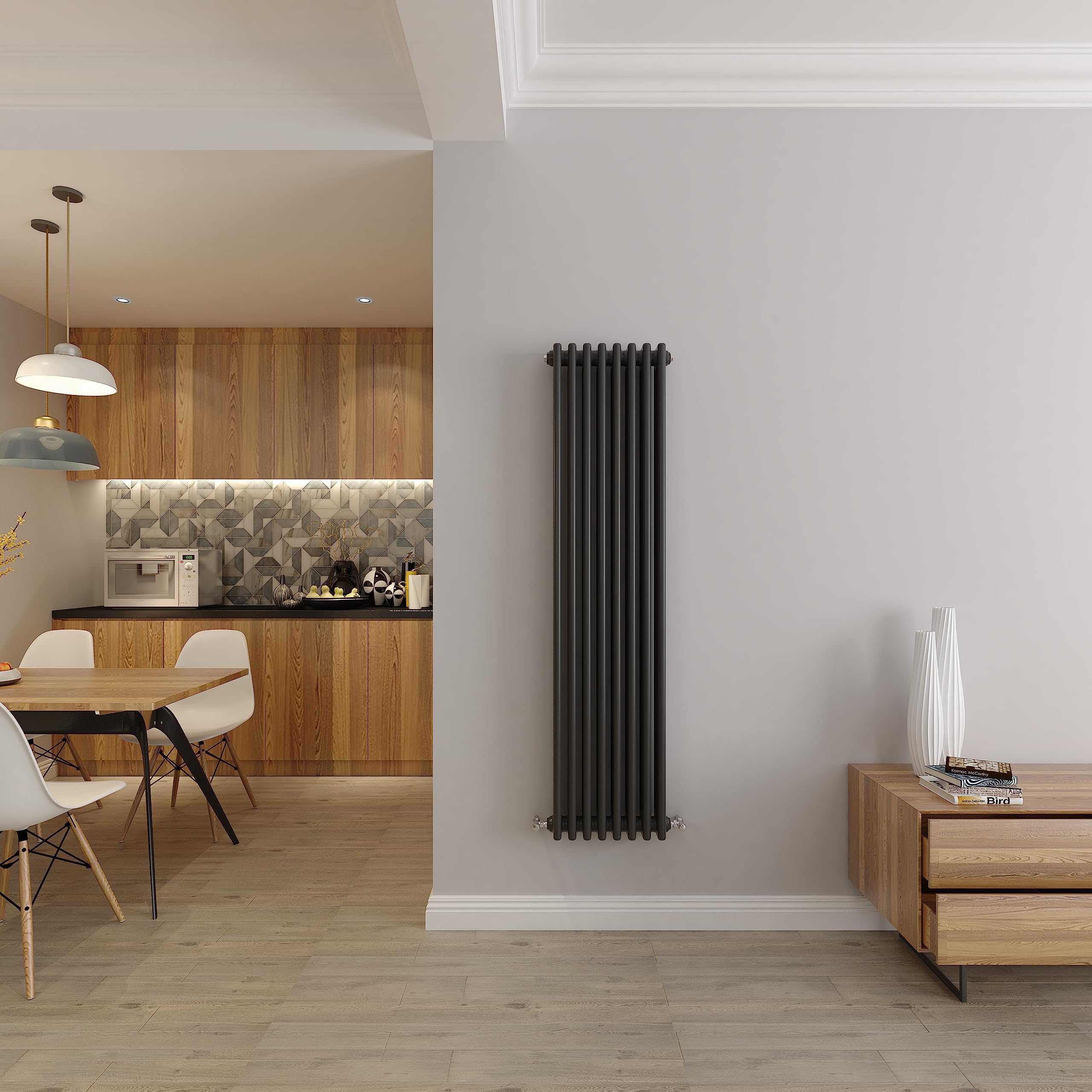 3 Column Vertical Radiator Cast Iron Style Central Heating Anthracite/Grey radiators 1500x380mm Perfect for Kithcen, Living Room, Bathroom
