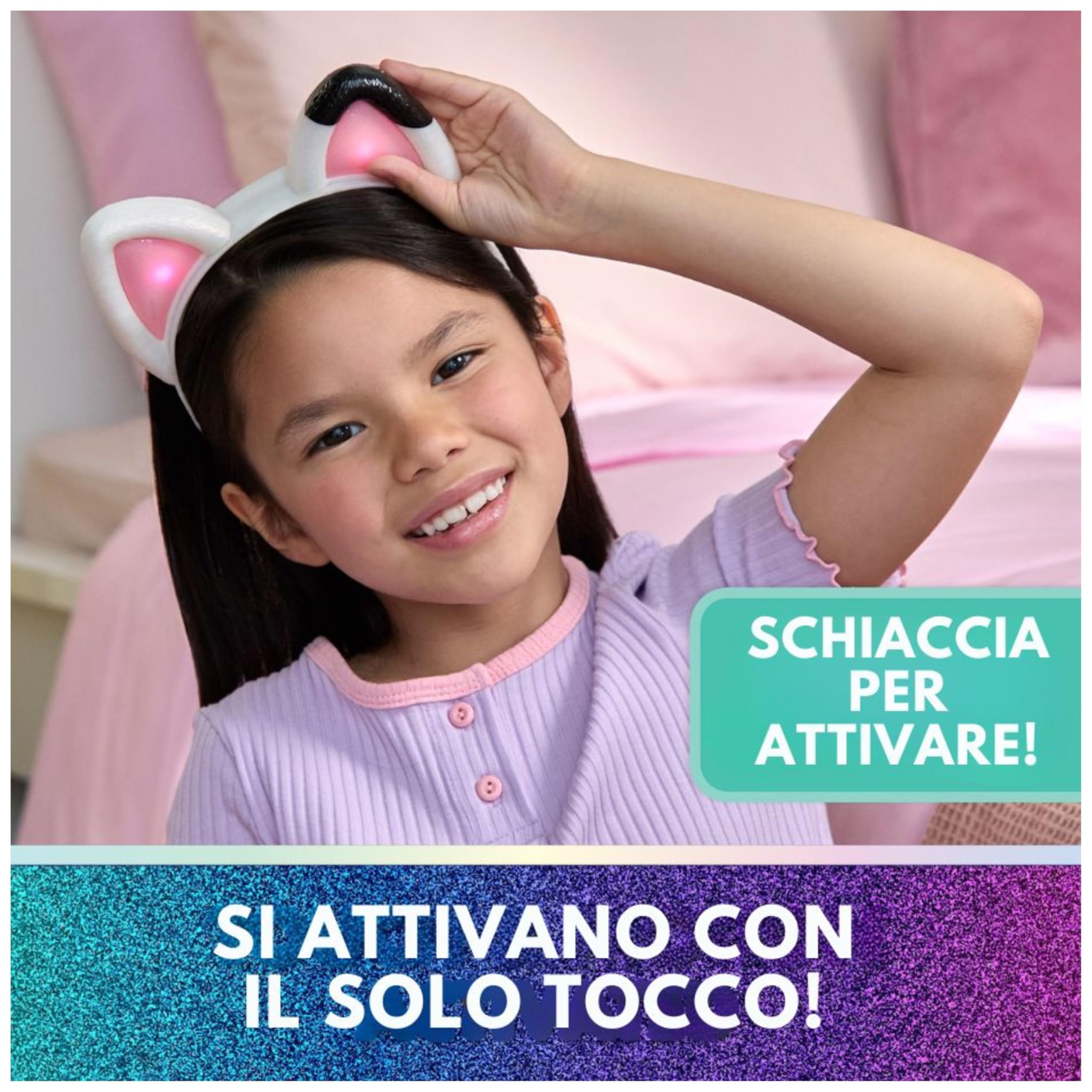 Gabby’s Dollhouse: The Movie, Orecchiette Interattive, Cerchietto con Luci, Suoni e 3 modalità di Gioco, Giocattolo per Bambine e Bambini, 3+ Anni