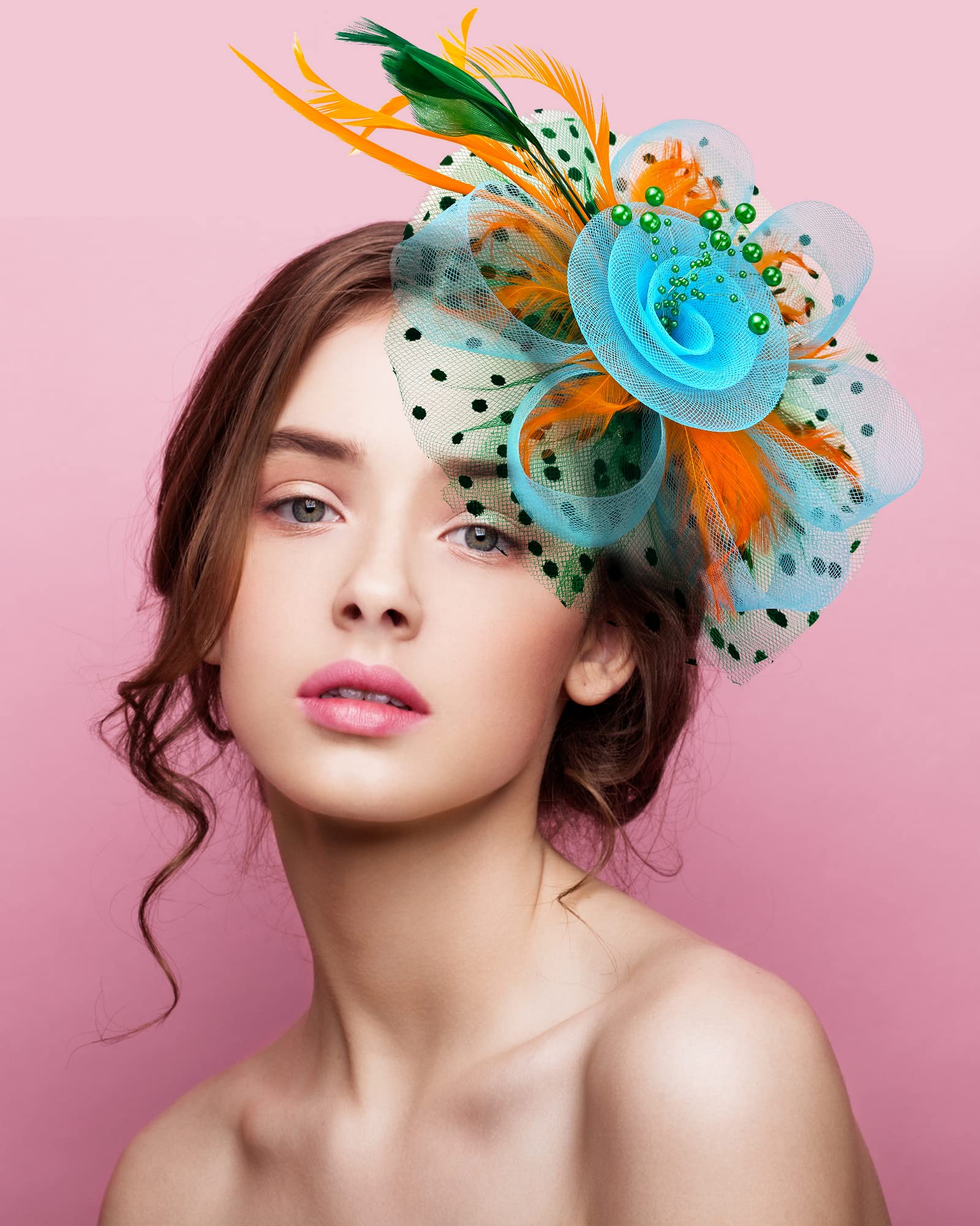Amazon.com: Bniksok Mutilcolor Fascinators for Women Tea  display picture 3