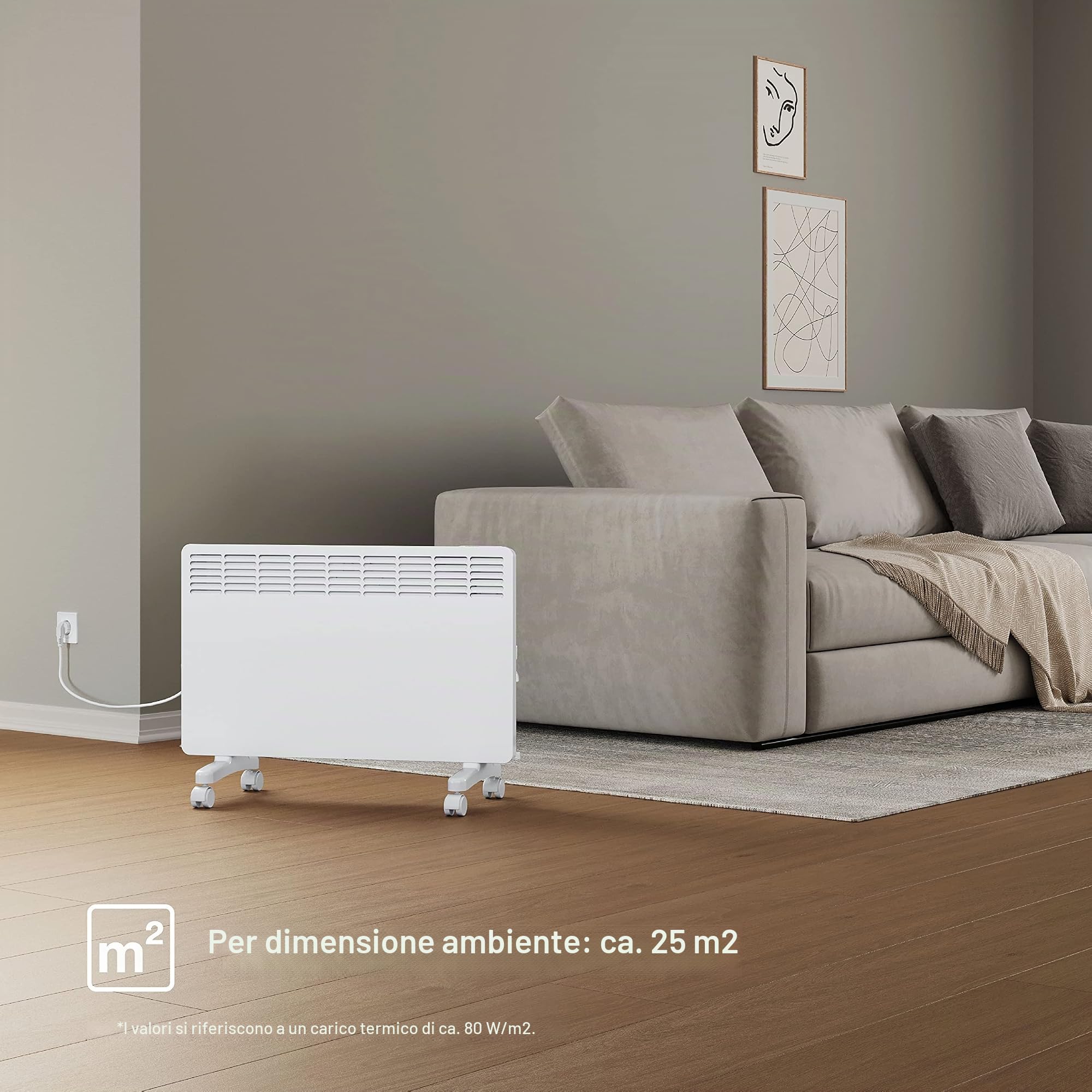 STIEBEL ELTRON Riscaldamento elettrico da terra per circa 25 m², certificato TÜV, riscaldamento a convettore con regolazione elettronica, 2 kW, risparmio energetico, display LCD, ruote, 204451