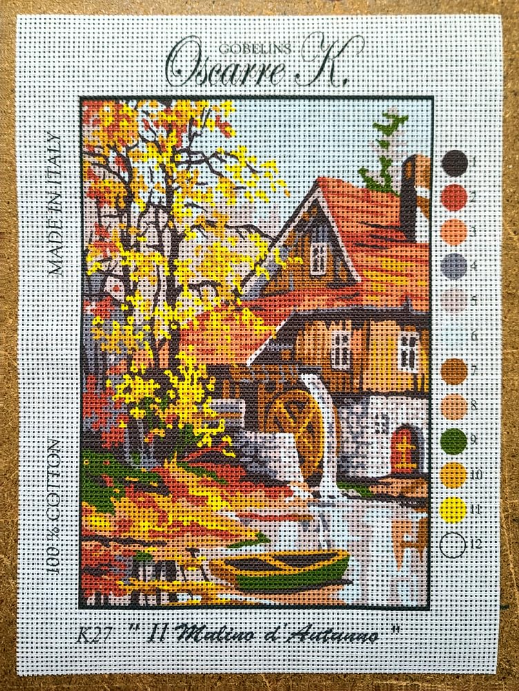 Oscarre K. gobelins - 4 Kit Ricamo Mezzo Punto Croce Completi - Le 4 Stagioni - Canovaccio Stampato 30 x 22 cm (Ricamo Finito 23 x 16 cm)