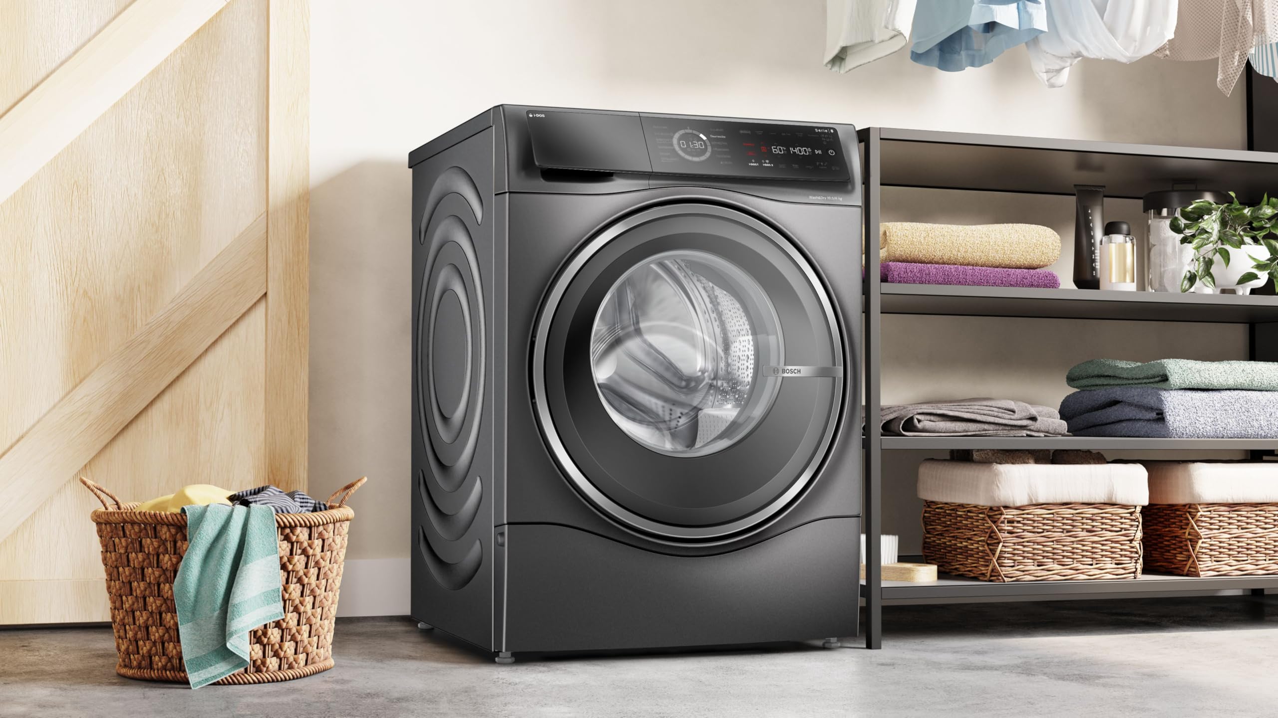 Bosch Serie 8 WNC254AS0 Waschtrockner 10.5 kg Waschen 6 kg Trocknen 1400 UpM i-Dos IronAssist Dampffunktion AutoDry