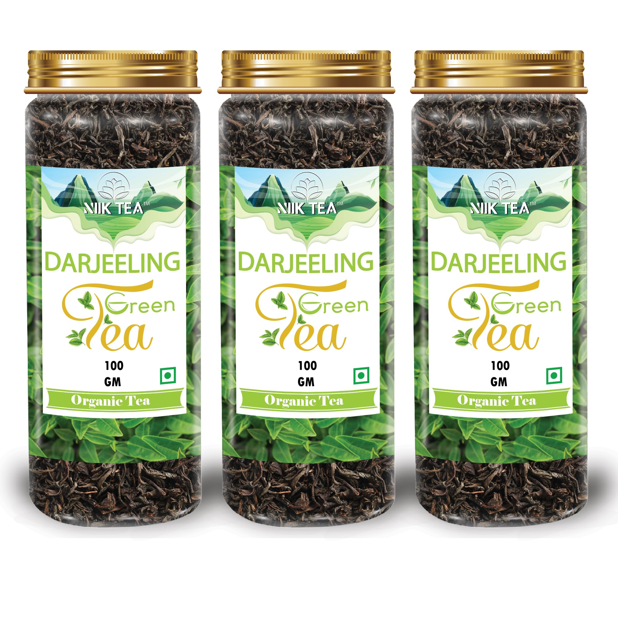 Niik Tea NIIK TEA - Darjeeling Green Tea Long Leaf - (Pack of 3 X 100 g) | Pure ...