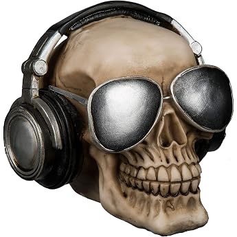Skull Money Box Money Box Skull with Headphones and Sunglasses