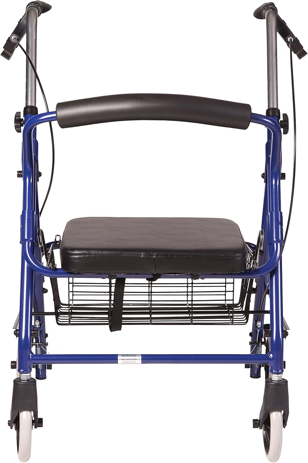 Best Deal 🛒 DMI Ultra Lightweight Folding Aluminum Hemi Rollator with Padded Seat, Basket and Adjustable Handle Height, Mobility Walker, Easily Fords, 300 pound Weight Capacity, Royal Blue