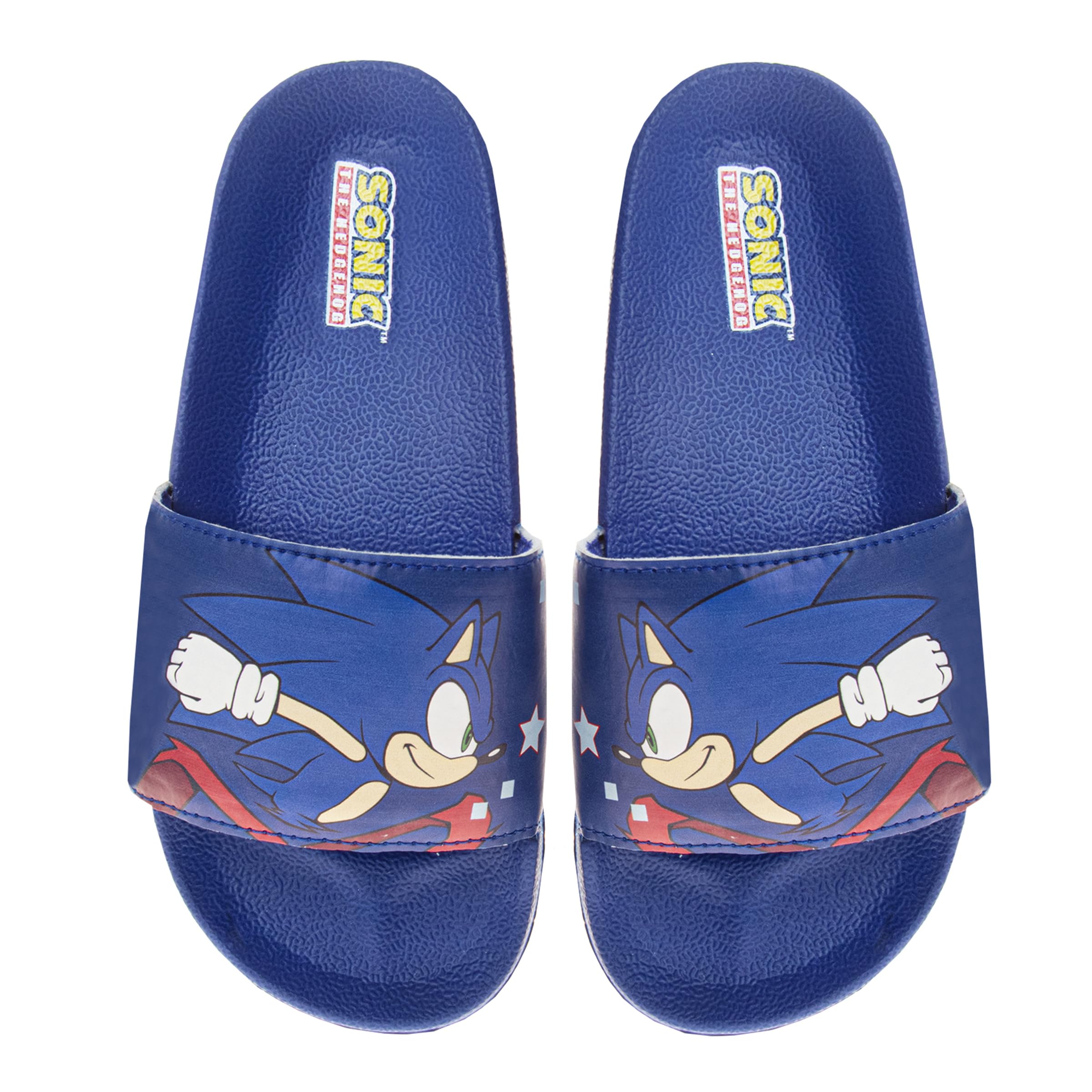 JosmoKids Sonic The Hedgehog Slide Open Toe - Boys Sonic and Knuckles Sandal SlipOn Slides (sizes: 5-10 toddler / 11-12 little kid)
