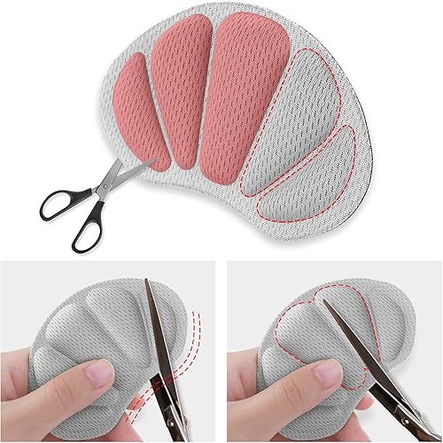 Miniatura 20 de Sibba 2 pares de almohadillas de talón para zapatos demasiado grandes, autoadhesivas, almohadillas para pies para mujeres y hombres, plantillas