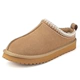 Fuzzy Suede Slippers for Women Winter Warm Fur Lined House Shoes Slip-on Cozy Mini Boots for Indoor Outdoor