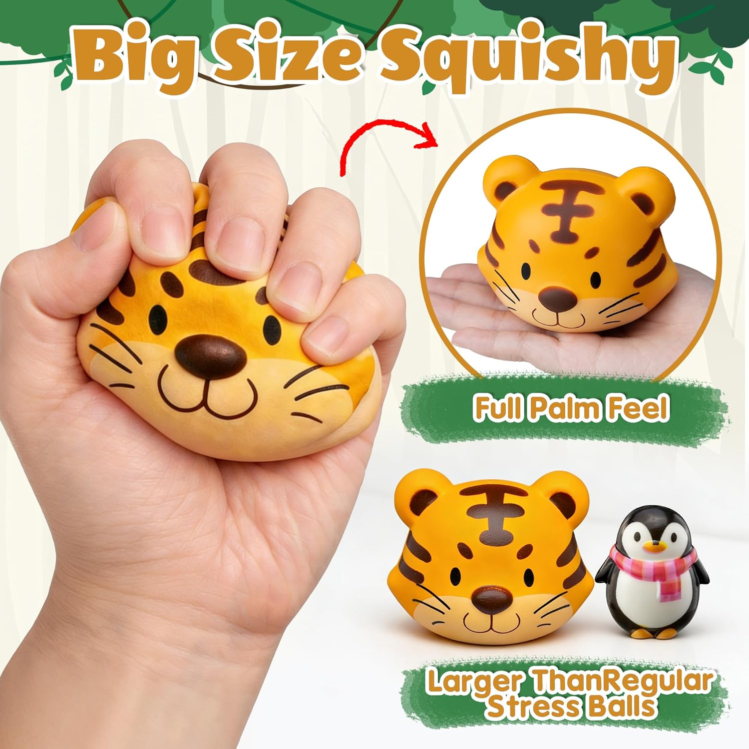 DMIGHT Party Favors for Kids 6PCS Large Animal Squishy Toys, Stress Balls Goodie Bag Stuffers, Pinata Stuffers,Birthday Gifts for Boys & Girls,Treasure Chest Prizes,Classroom Prizes for Kids