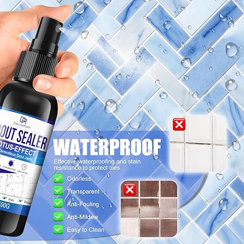 Miniatura 3 de Sellador de lechada, sellador de azulejos impermeable para baldosas de ducha, piso, cocina, aplicación de pulverización y expresión 2 en 1, sellador