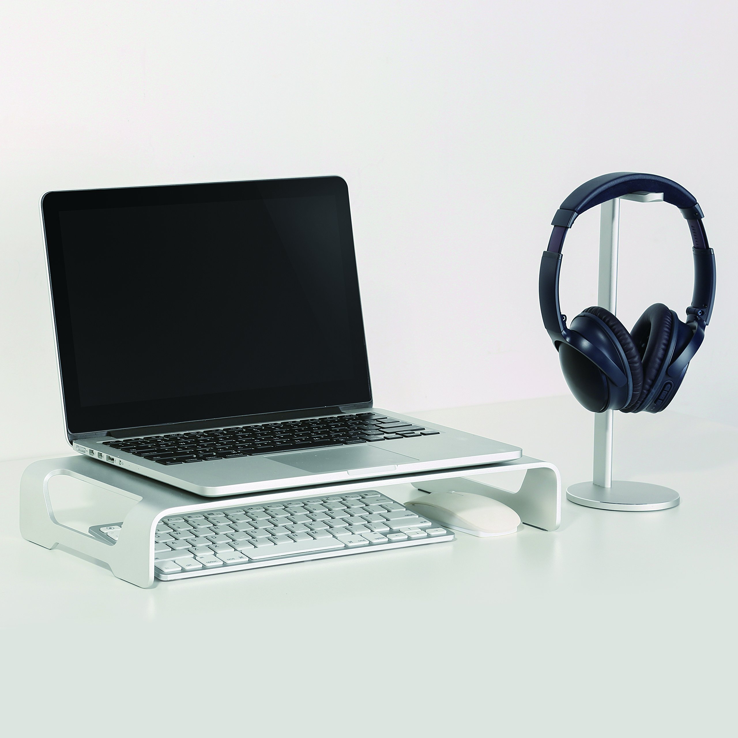 LogiLink BP0033 - Accessori per supporto TV: rialzo per monitor in alluminio (spessore: 5 mm), portata massima 20 kg