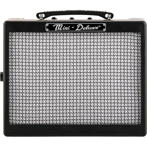 Fender Mini Deluxe Electric Guitar Amp, with 1-Year Warranty, Mini Guitar Amp, Portable Guitar Amplifier, Guitar Accessories, 3 Watts, Black