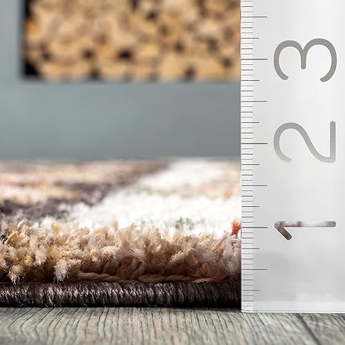 Miniatura 5 de nuLOOM Rosemarie - Alfombra bohemia suave con borlas, 2 pies 6 pulgadas x 6 pies, color gris