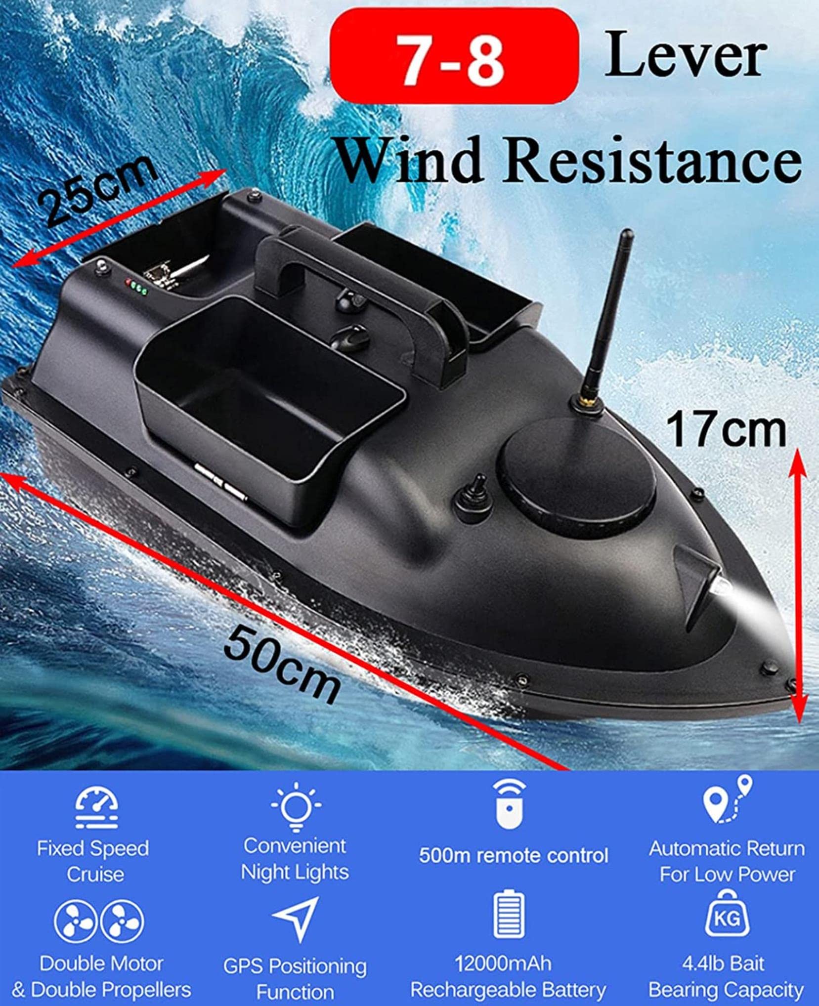 Bateau amorceur, Bateaux amorceurs pour la pêche à la Carpe, Bateaux amorceurs, Botte RC d'appât de pêche de 500 m, pêche en Bateau Fodty, Bateau de pêche téléc