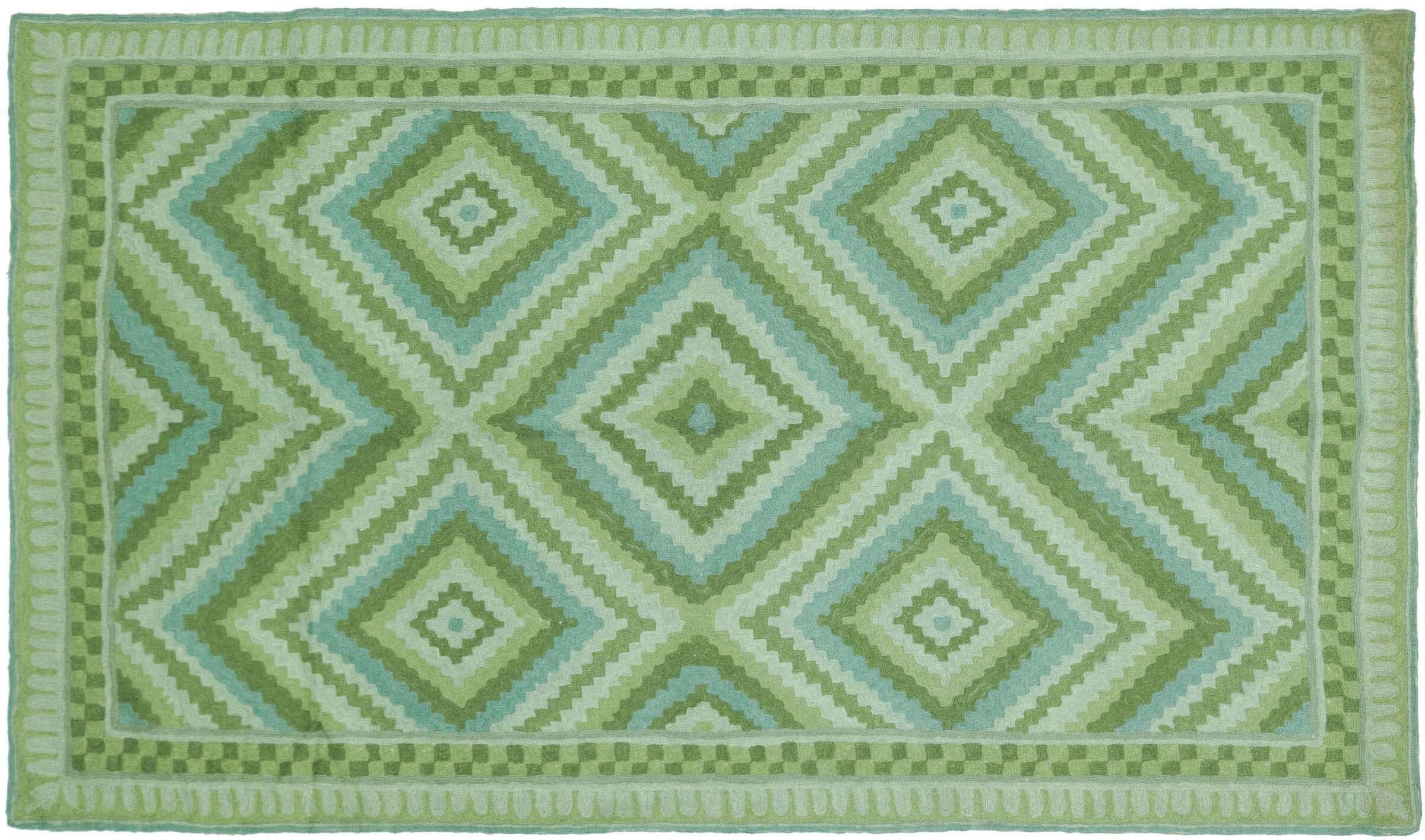 Tapis tissé à la main Chainstitch 90 x 150 cm pour réchauffer un sol froid