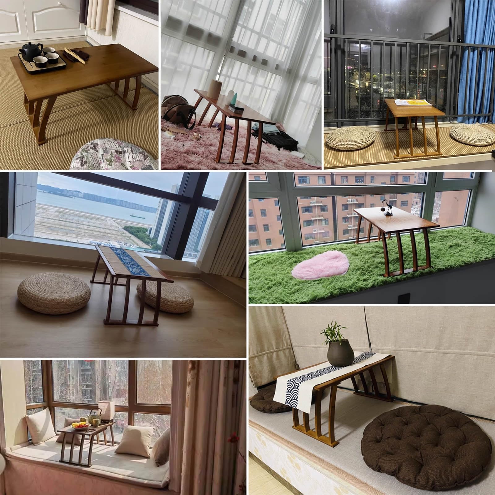 Japanischer Bodentisch, Couchtisch Niedriger Esstisch zum Sitzen Auf Dem Boden, für Arbeitszimmer, Unterhaltung