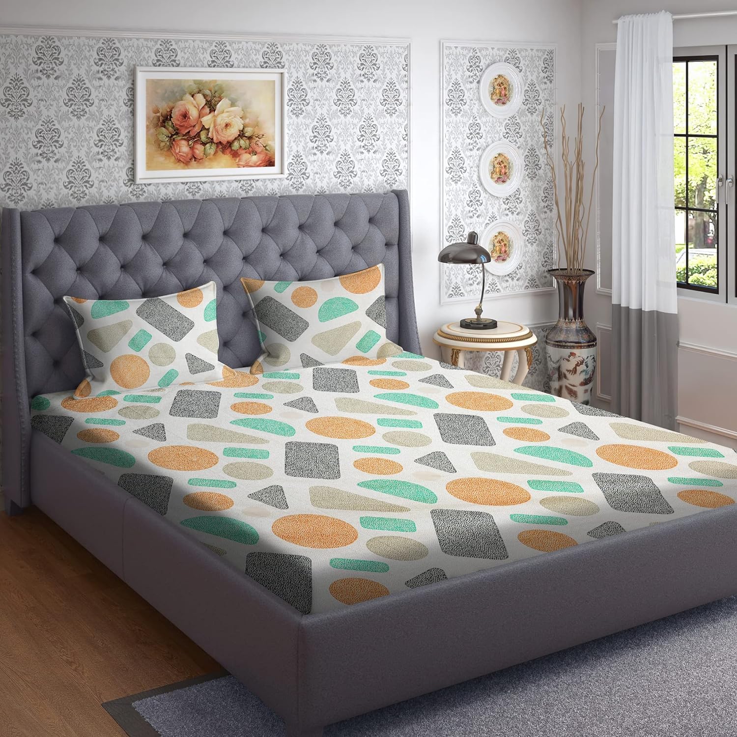 Amazon Brand – Umi Super Soft Cotton King Floral Bedsheet with Pillow Covers,108X108(Inches) King bedsheet,160TC Cotton Bedsheet with Pillow Covers (B0C4YV6JBM) Amazon Price History, Amazon Price Tracker