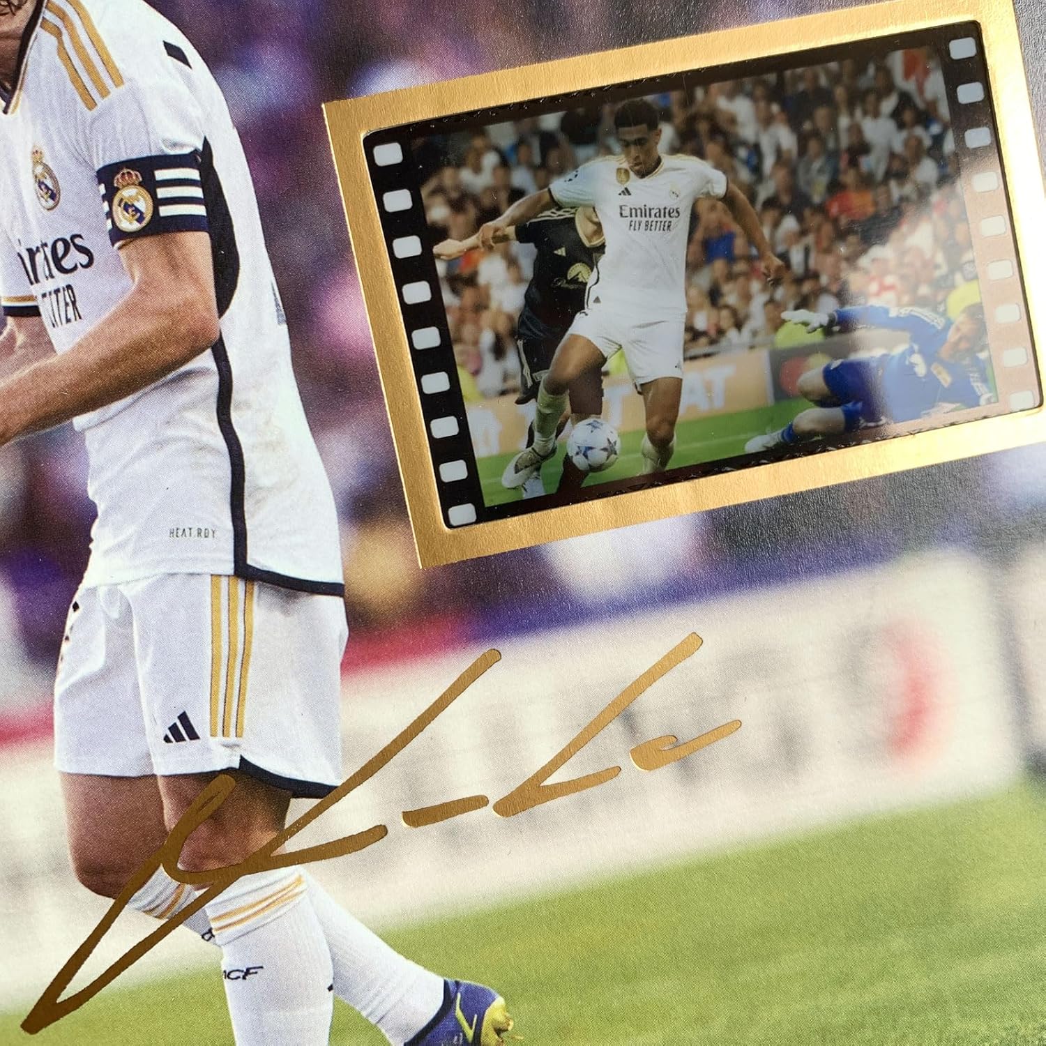 veratwo Signed Jude Bellingham Soccer Poster Framed Photo Gift 8x6 Inches,with 1x 35mm Film Display,Cool Memorabilia Gifts for Real Madrid Fans - Image 3