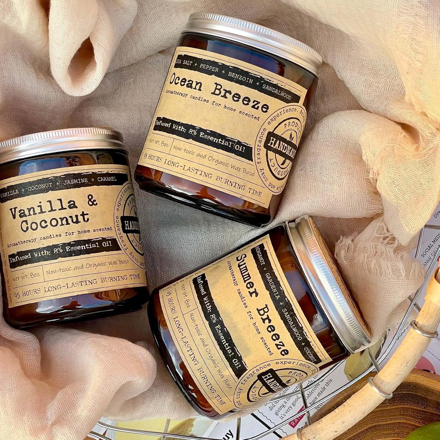 KOTKAS Lavender Eucalyptus Scented Candles - 8oz Natural Scented Soy Candles for Home Non Toxic Aromatherapy Lavender Candles Gifts for Women Bath Relaxing Calming Soothing Relaxation Stress Relief - Image 8