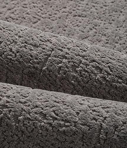 Miniatura 8 de chakme Juego de 3 alfombras de baño ultrafinas, absorbentes y de secado rápido, antideslizantes, gris oscuro, 17 x 24 pulgadas, 17 x 30 pulgadas, 17